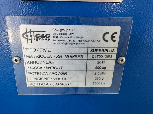 2017 c&c group superplus palletfoliewikkelaar - afbeelding 9 van  18