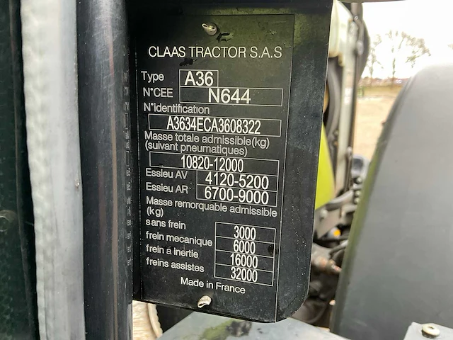 2017 claas 650 arion vierwielaangedreven landbouwtractor - afbeelding 40 van  45