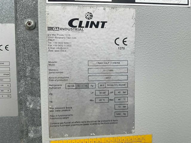 2017 clint cra/k 604-p luchtbehandelingsinstallatie - afbeelding 14 van  21