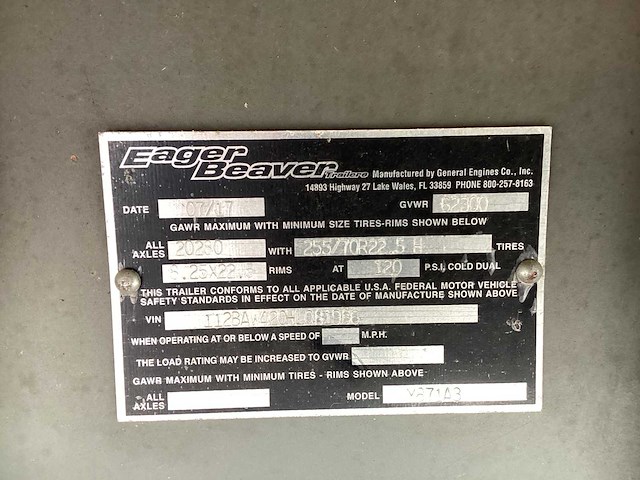 2017 eager beaver m871a3 oplegger - afbeelding 9 van  10