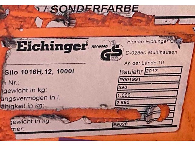 2017 eichinger 1016h.12 betonkubel - afbeelding 5 van  14