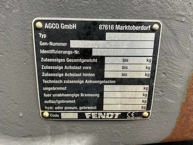 2017 fendt 720 vario vierwielaangedreven landbouwtractor - afbeelding 40 van  45