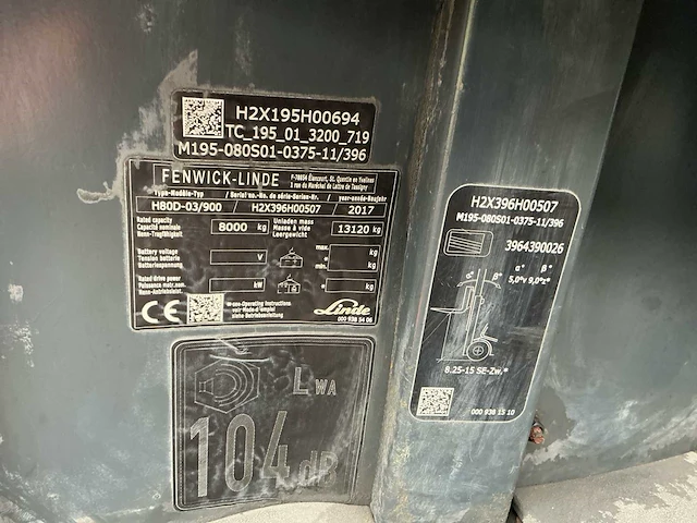 2017 fenwick-linde h80d-03/900 vorkheftruck - afbeelding 19 van  26