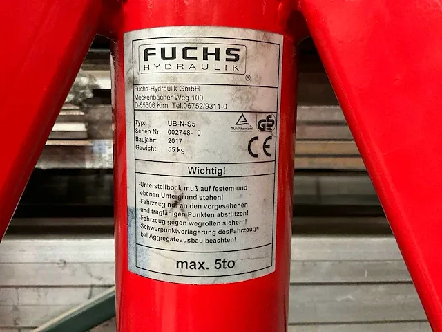 2017 fuchs hydraulik ub-n-s5 assteun (6x) - afbeelding 3 van  7