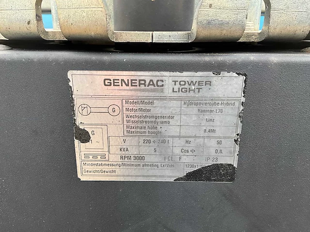 2017 generac light tower hybride stationaire lichtmast - afbeelding 11 van  19