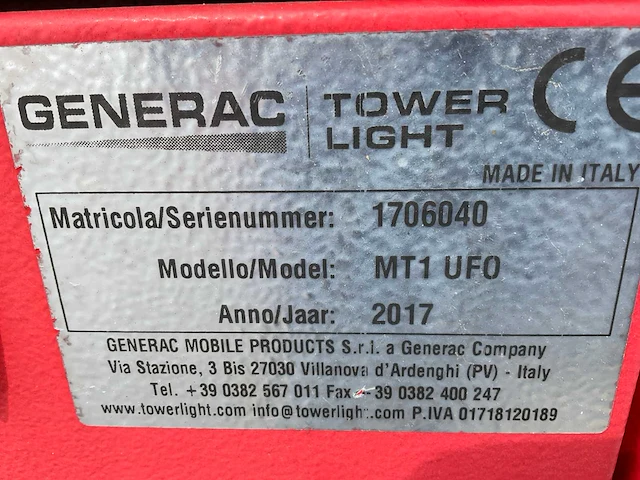 2017 generac mobile products mt1 ufo lichtmast aggregaat aanhangwagen - afbeelding 5 van  16