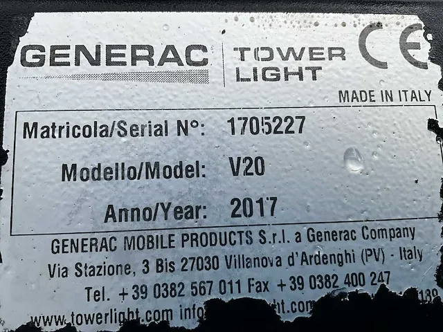 2017 generac tower light v20 mobiele lichtmast - afbeelding 8 van  16