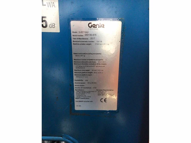 2017 genie s-65trax hoogwerker - afbeelding 7 van  16