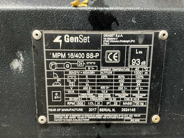 2017 genset 16-400 las dieselgenerator - afbeelding 8 van  16