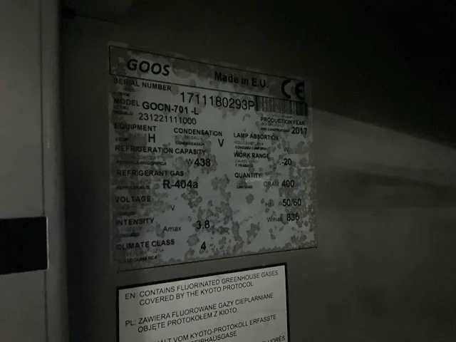 2017 goos gocn-701-l rvs vrieskast - afbeelding 7 van  7