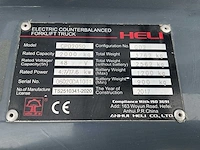 2017 heli 2.0 elektrische vorkheftruck - afbeelding 5 van  15