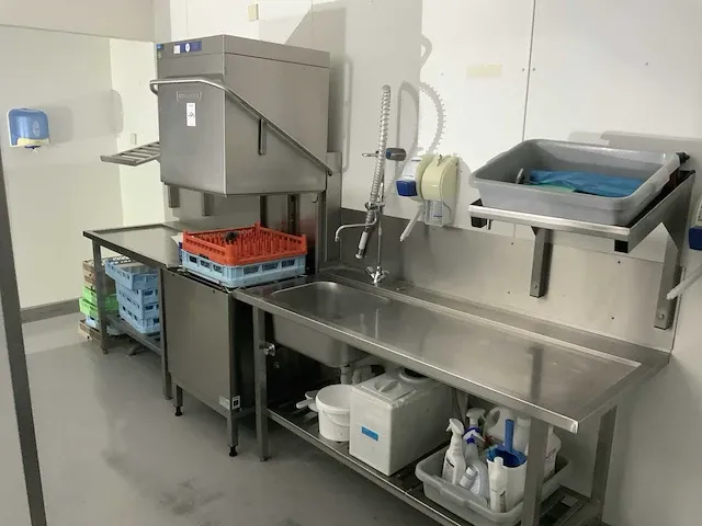 2017 hobart amx10a doorschuifvaatwasser met spoel/werkbank - afbeelding 1 van  12