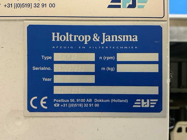 2017 holtrop & jansma suv200s afzuiginstallatie - afbeelding 6 van  7