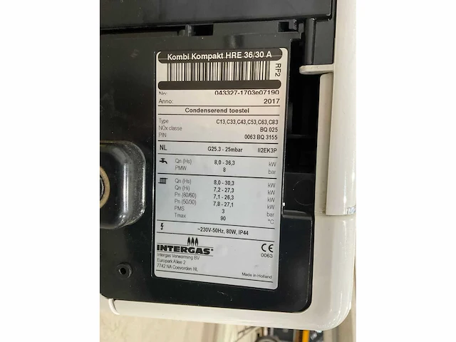 2017 intergas 36/30 a cv ketel - afbeelding 6 van  6