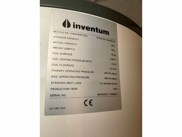 2017 inventum inv-ib-150 indirect gestookte boiler - afbeelding 4 van  4