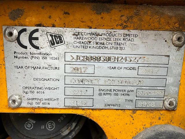 2017 jcb 8030zts midigraafmachine - afbeelding 27 van  34