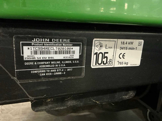 2017 john deere z994r zitmaaier - afbeelding 6 van  15