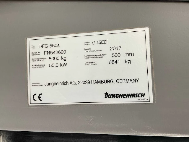 2017 jungheinrich dfg 550s 450zt vorkheftruck - afbeelding 18 van  25