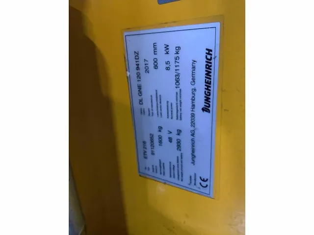 2017 jungheinrich etv 214 reach truck - afbeelding 15 van  22