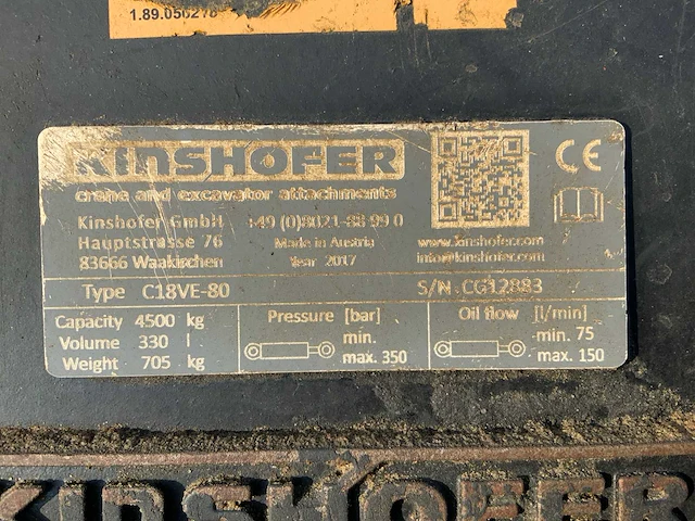 2017 kinshofer c18ve-80 schalengrijper - afbeelding 8 van  8