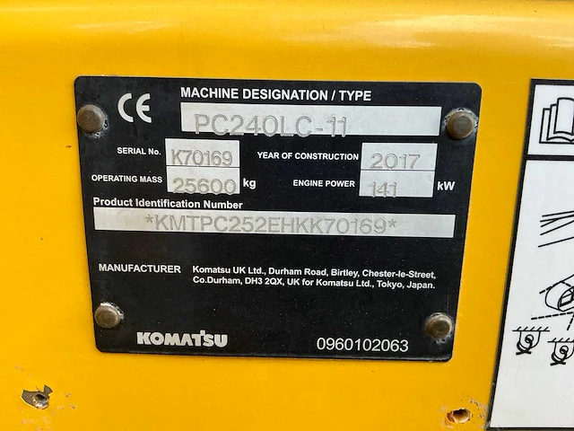 2017 komatsu pc240lc rupsgraafmachine - afbeelding 65 van  68