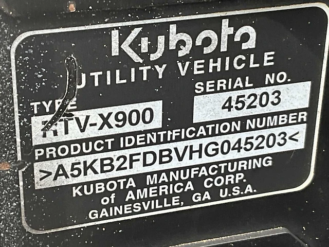 2017 kubota rtv-x900 utility tractor diesel - afbeelding 8 van  16