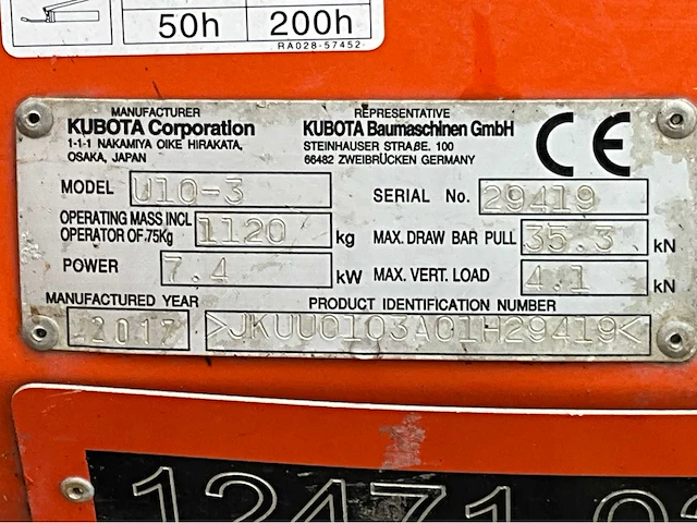2017 kubota u10-3 mini graafmachine - afbeelding 31 van  37