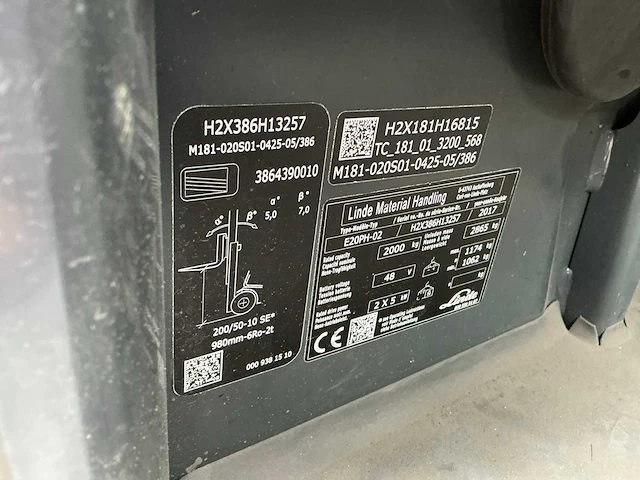 2017 linde e20ph-02 vorkheftruck - afbeelding 8 van  16