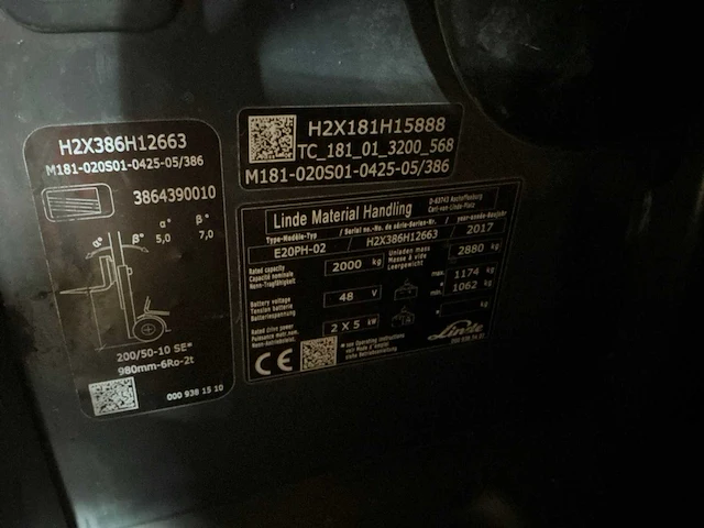 2017 linde e20ph-02 vorkheftruck - afbeelding 3 van  11