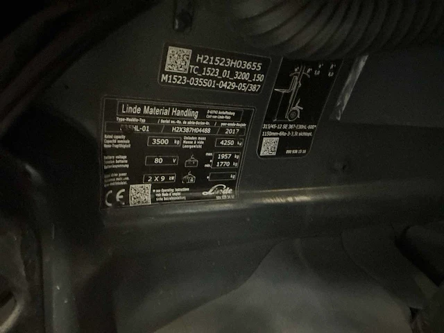 2017 linde e35 vorkheftruck - afbeelding 9 van  17