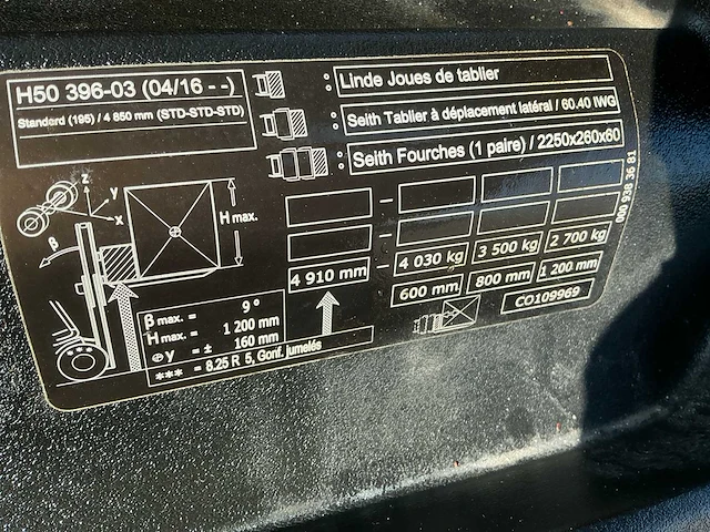 2017 linde h50d-03 vorkheftruck - afbeelding 14 van  22