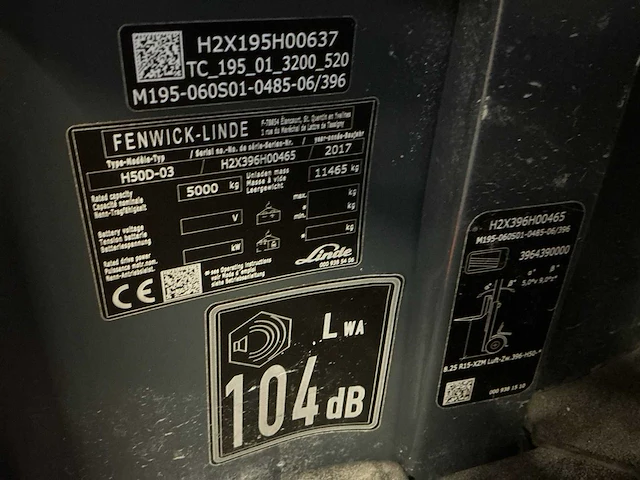 2017 linde h50d-03 vorkheftruck - afbeelding 15 van  22