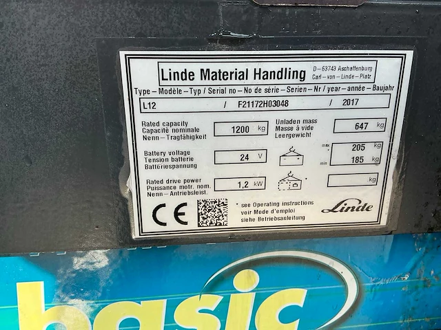 2017 linde l12 stapelaar - afbeelding 9 van  9