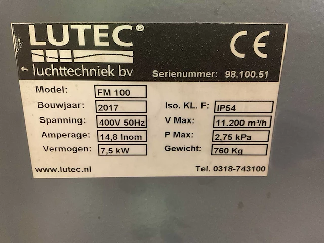 2017 lutec fm 100 lasdamp afzuigfilter module - afbeelding 4 van  4