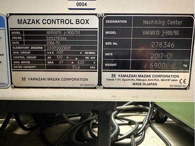 2017 mazak variaxis j-500/5x cnc universeel machinecentrum - afbeelding 20 van  27