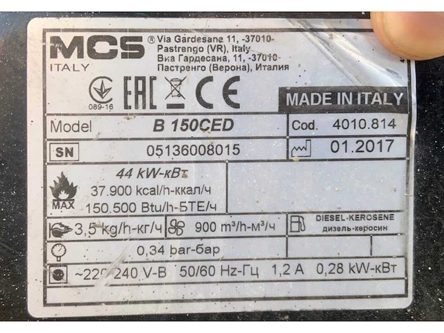 2017 mcs heater b 150ced - afbeelding 4 van  4