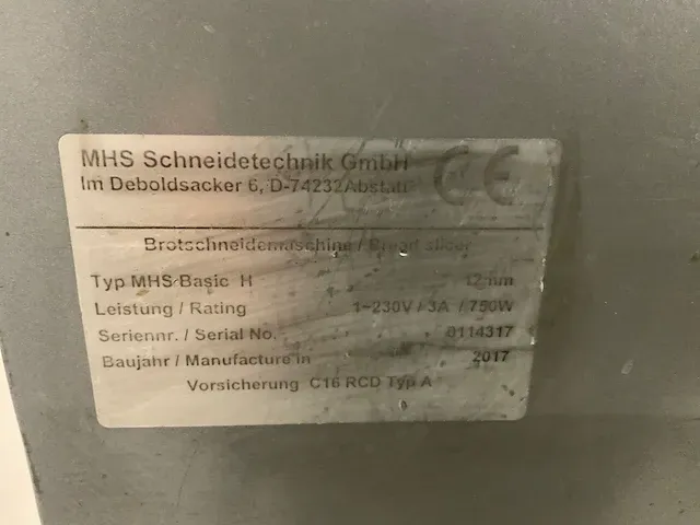2017 mhs basic h broodsnijmachine - afbeelding 9 van  9