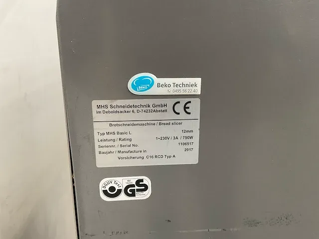 2017 mhs basic l broodsnijmachine volautomaat - afbeelding 9 van  9