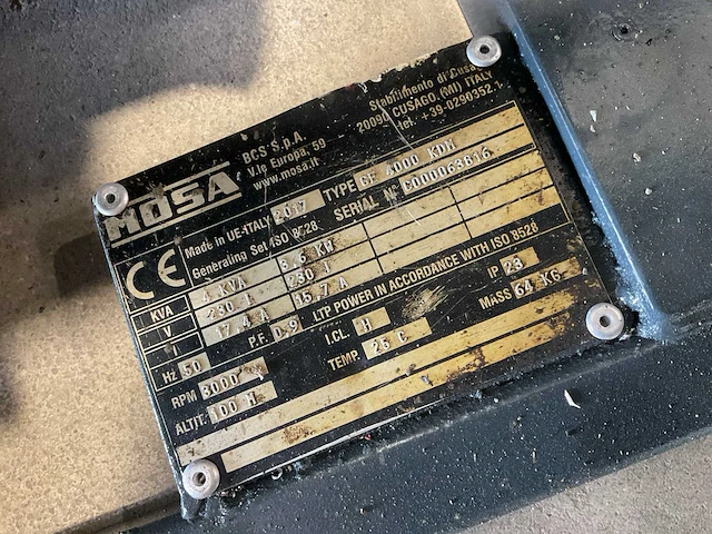 2017 mosa ge 4000 kdm noodstroomaggregaat - afbeelding 5 van  6