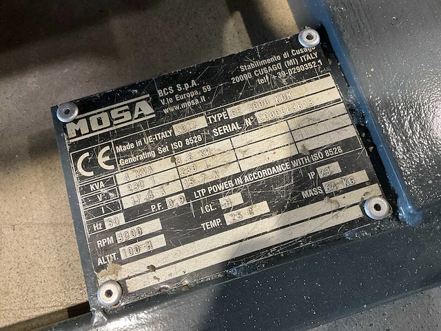 2017 mosa ge 4000 kdm noodstroomaggregaat - afbeelding 6 van  6