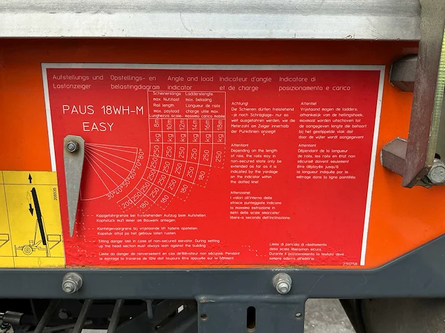 2017 paus förderwind / easy 18 wh ladderlift - afbeelding 8 van  18