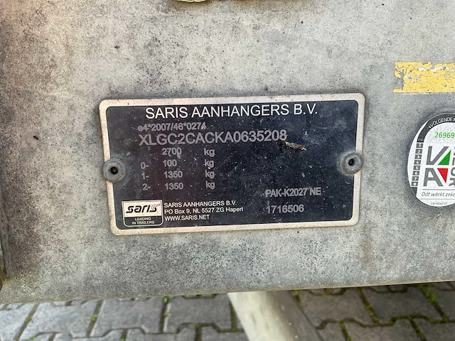 2017 saris pak-k2027 ne aanhangwagen - afbeelding 14 van  15