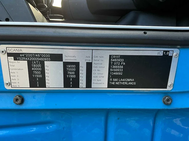 2017 scania r580 v8 vrachtwagen - afbeelding 35 van  40
