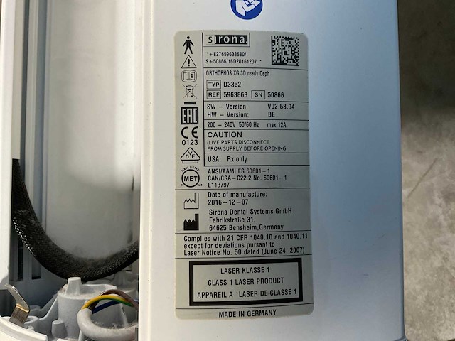 2017 sirona orthophos xg 3d ready ceph opg - afbeelding 16 van  16