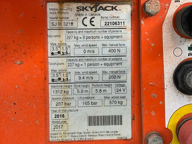 2017 skyjack sj iii 3219 hoogwerker - afbeelding 24 van  30