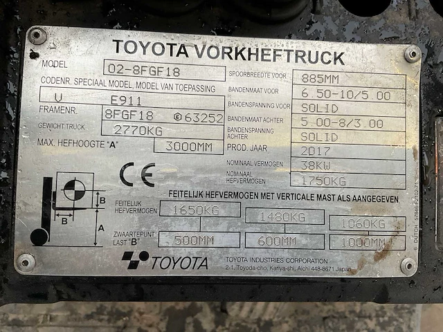 2017 toyota tonero 02-8gf18 vorkheftruck - afbeelding 4 van  14