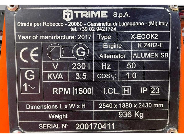 2017 trime x-ecok2 lichtmast aggregaat aanhangwagen - afbeelding 14 van  22