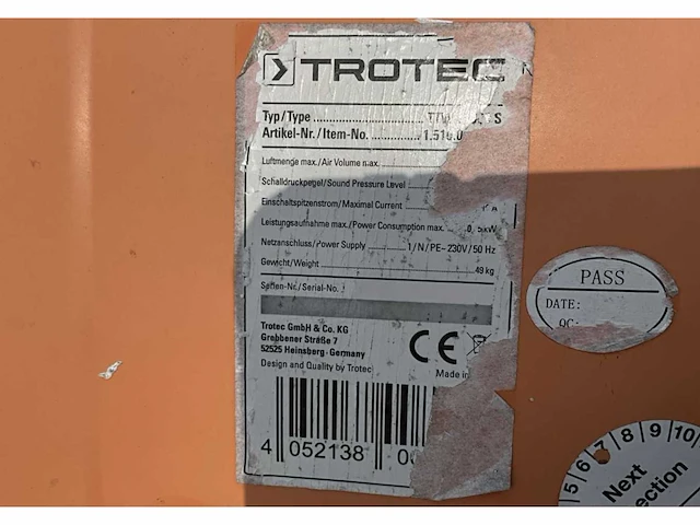 2017 trotec ttw 35000s industrie ventilator / afzuiging - afbeelding 6 van  6