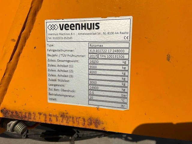 2017 veenhuis rotomax sleepslanghaspel + bemester - afbeelding 43 van  46