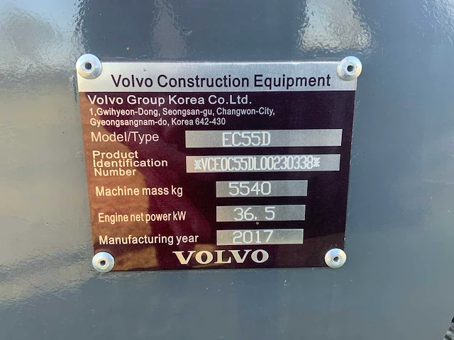 2017 volvo ec55d rups graafmachine - afbeelding 41 van  46